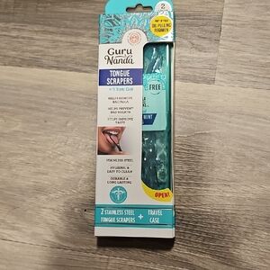 Stainless Steel Tongue Scrapers with Travel Case - Mint